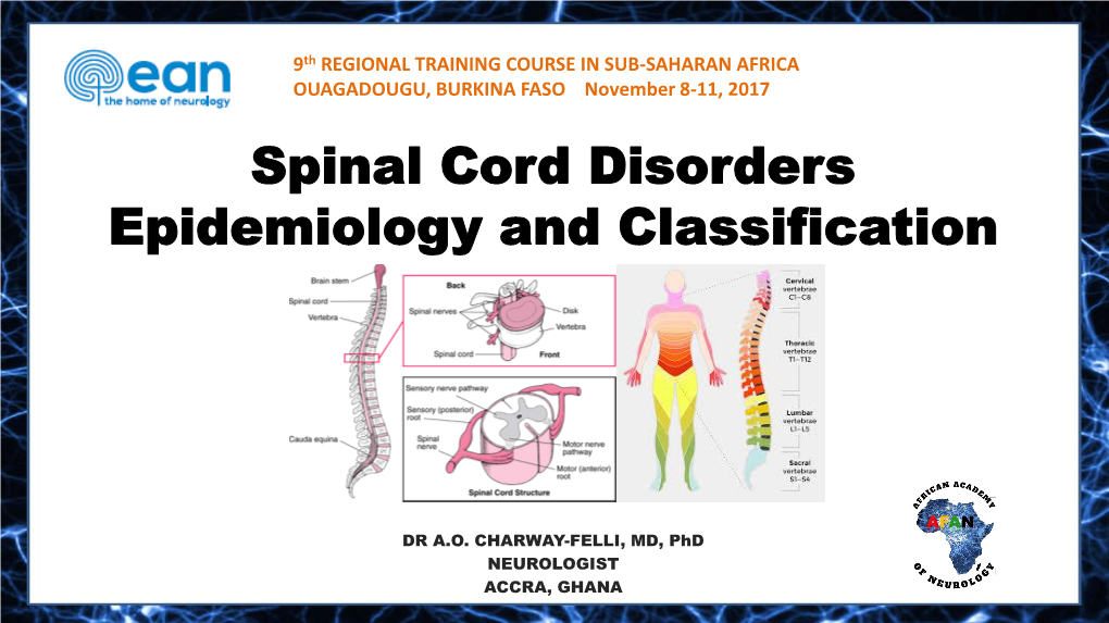 Spinal Cord Disorders Epidemiology and Classification