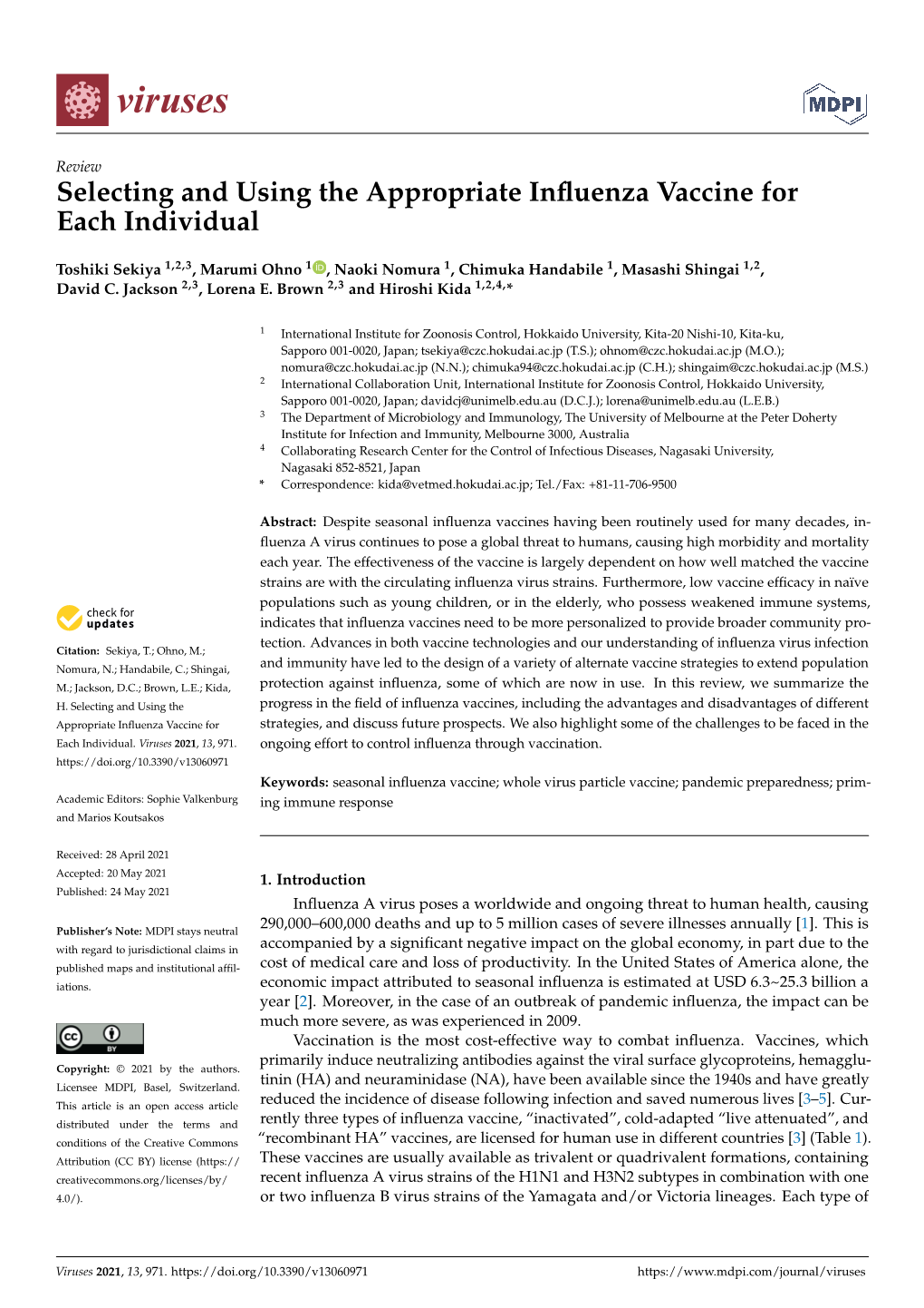 Selecting and Using the Appropriate Influenza Vaccine for Each Individual