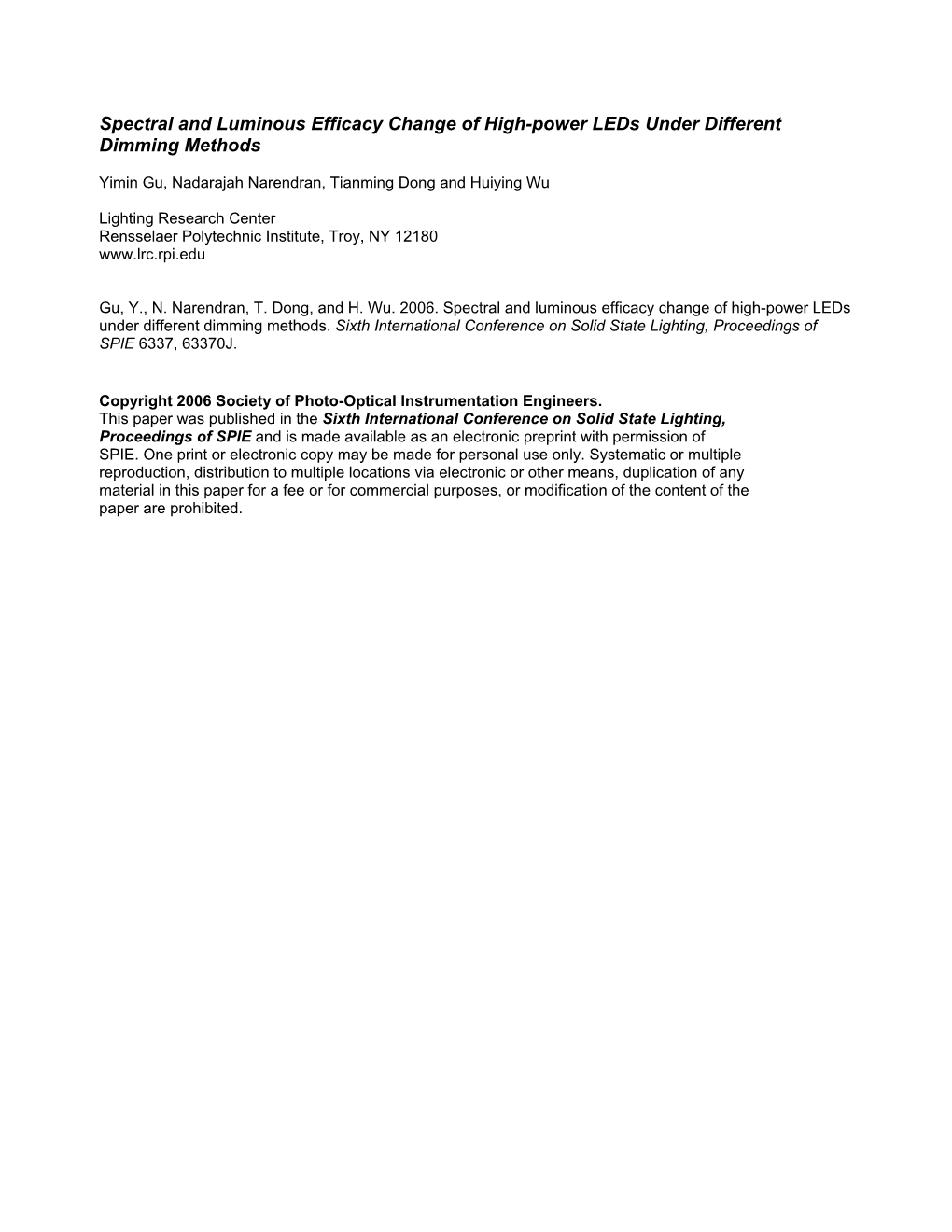 Spectral and Luminous Efficacy Change of High-Power Leds Under Different Dimming Methods