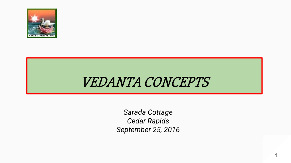 Concepts of Vedanta