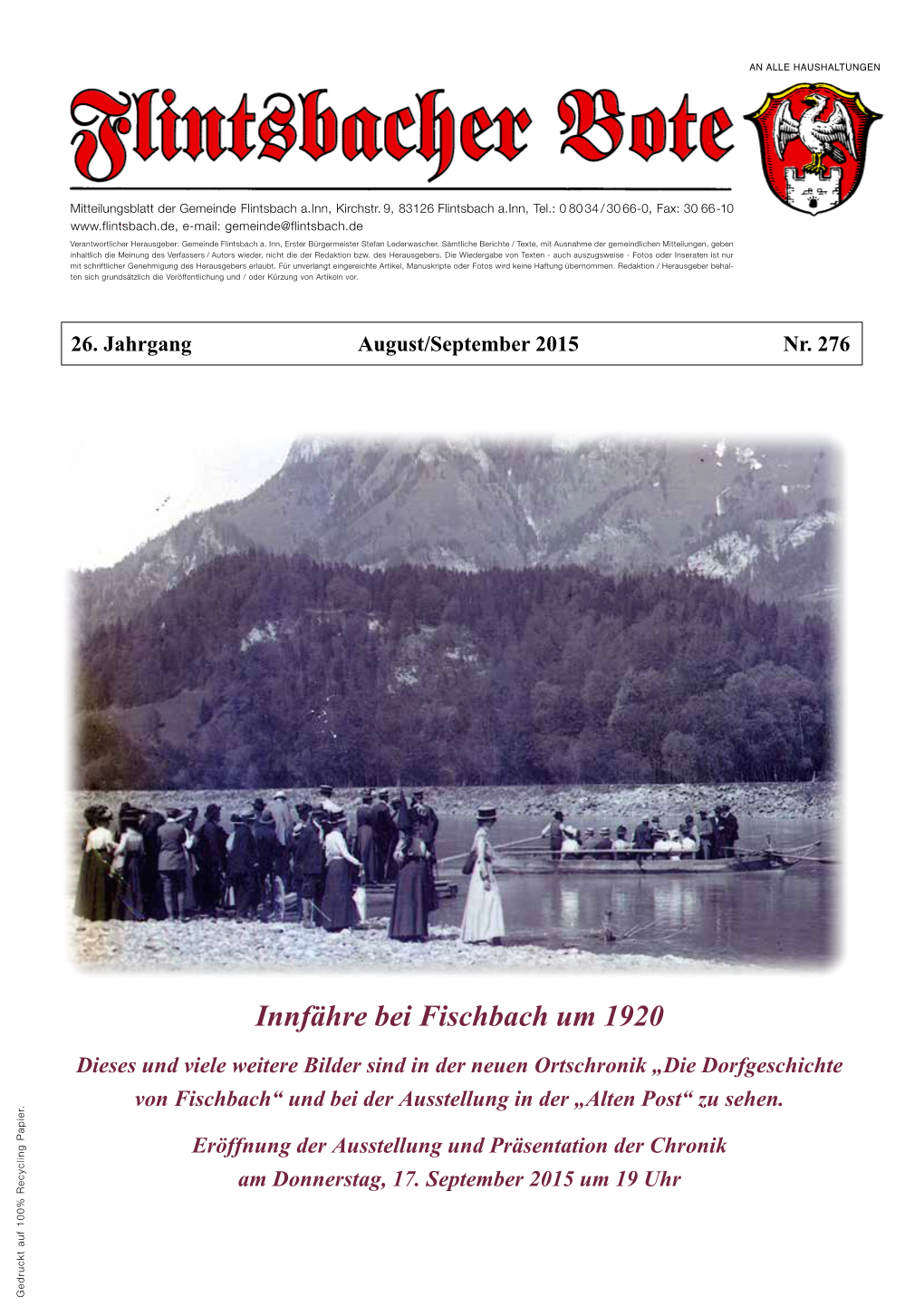 Innfähre Bei Fischbach Um 1920 Dieses Und Viele Weitere Bilder Sind in Der Neuen Ortschronik „Die Dorfgeschichte