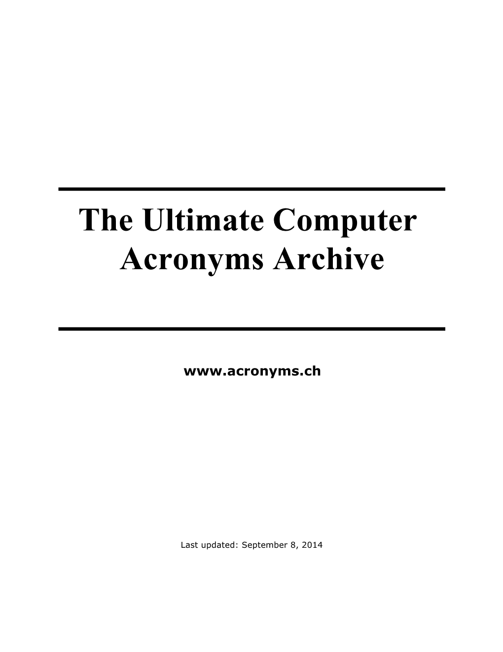 Computer Acronyms Archive