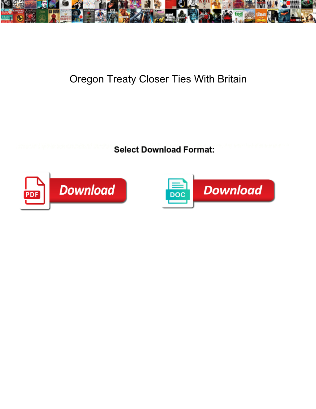Oregon Treaty Closer Ties with Britain