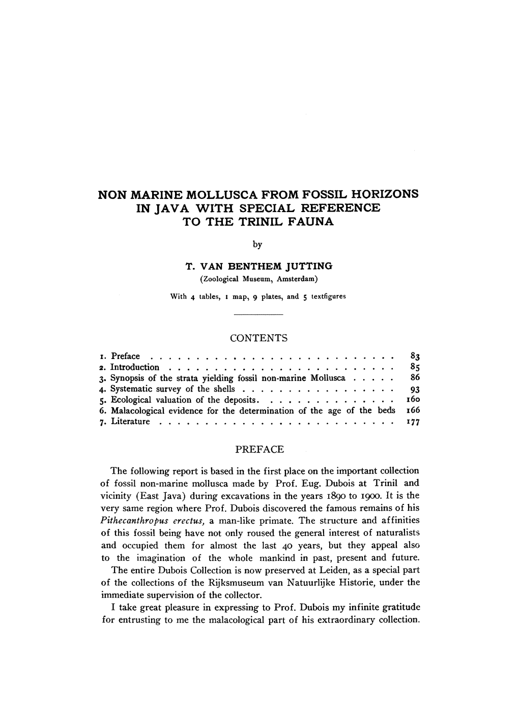 Non Marine Mollusca from Fossil Horizons in Java with Special Reference to the Trinil Fauna