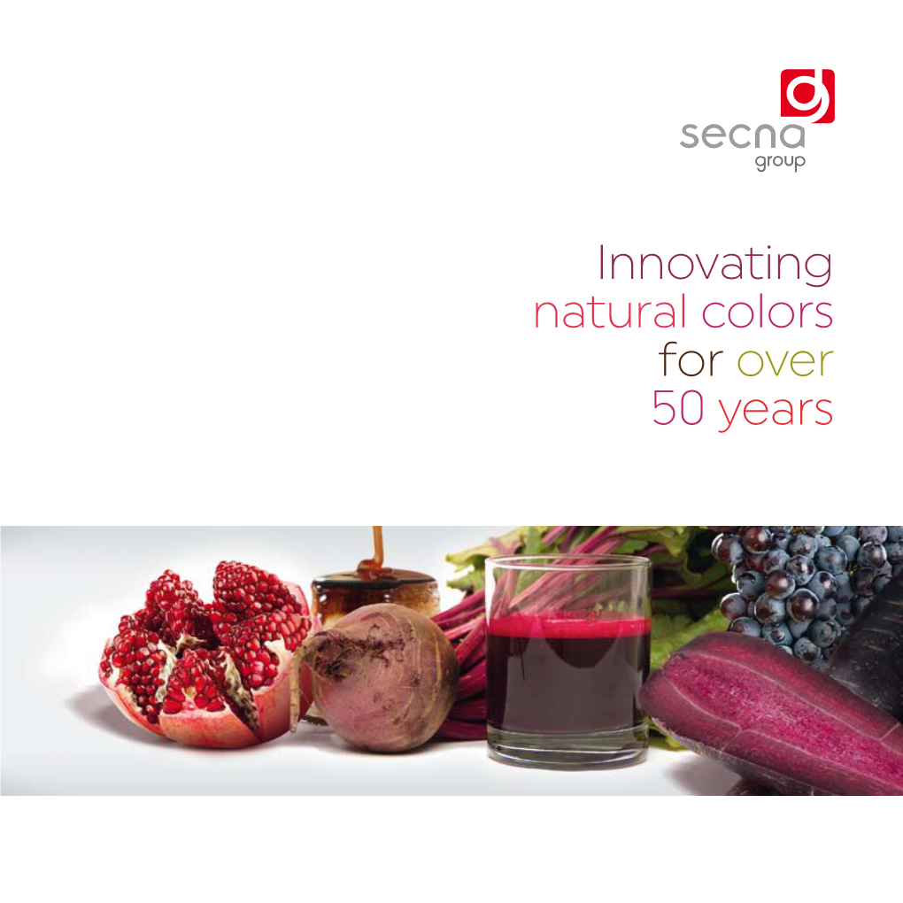 Innovating Natural Colors for Over 50 Years Why SECNA Group?