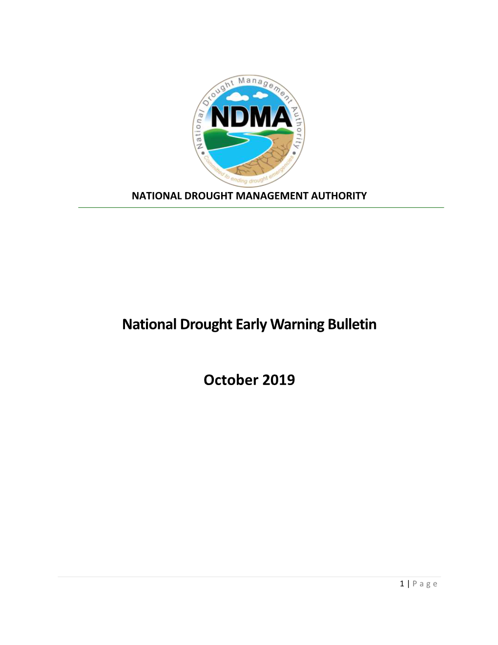 National Drought Early Warning Bulletin October 2019
