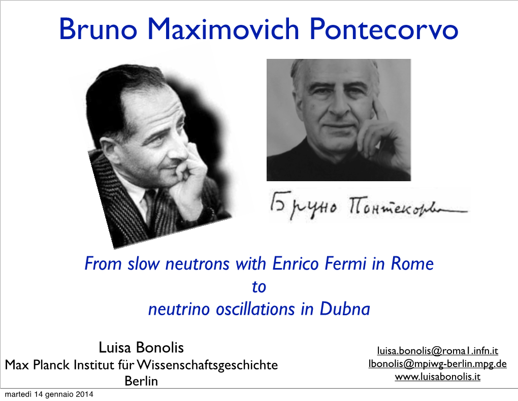 Bruno Maximovich Pontecorvo