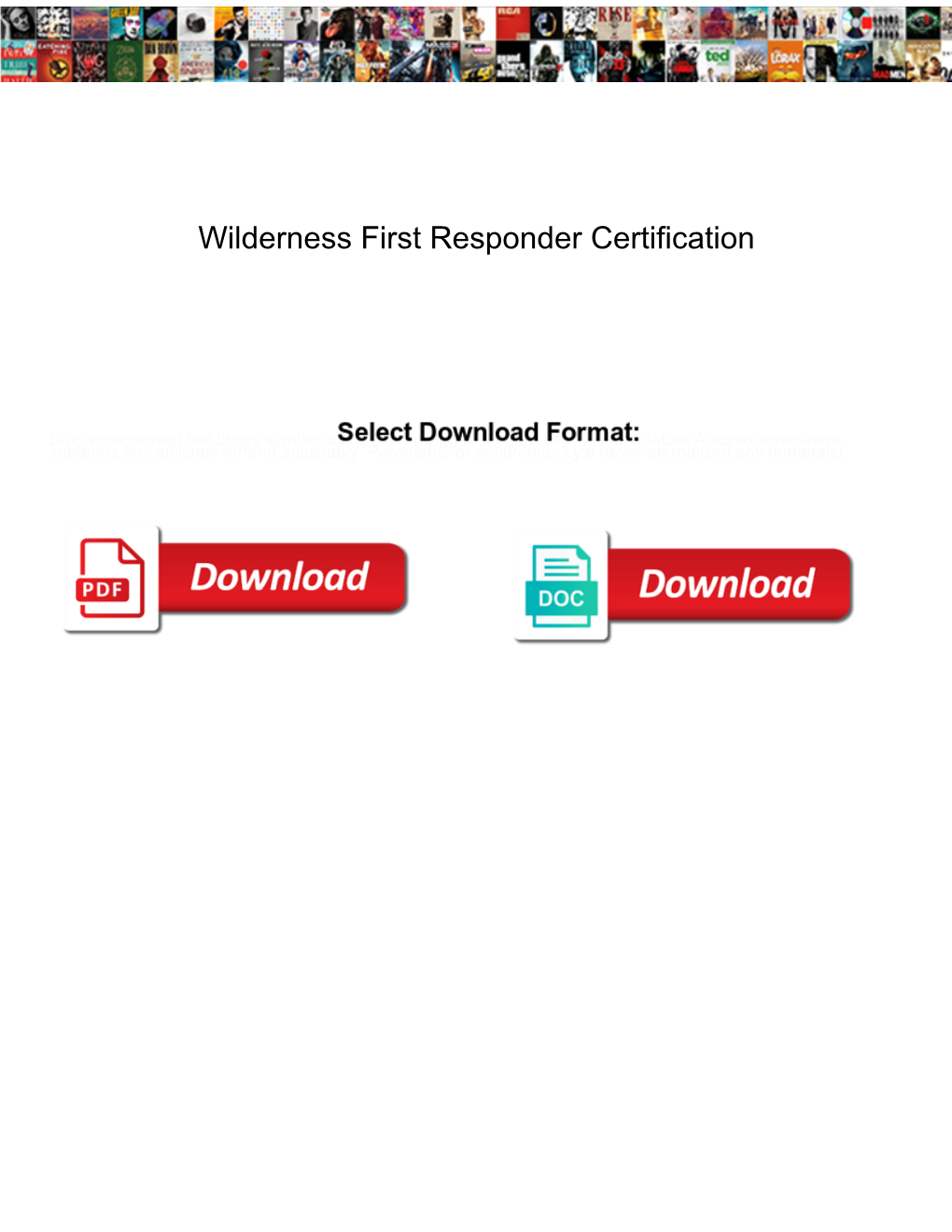 Wilderness First Responder Certification