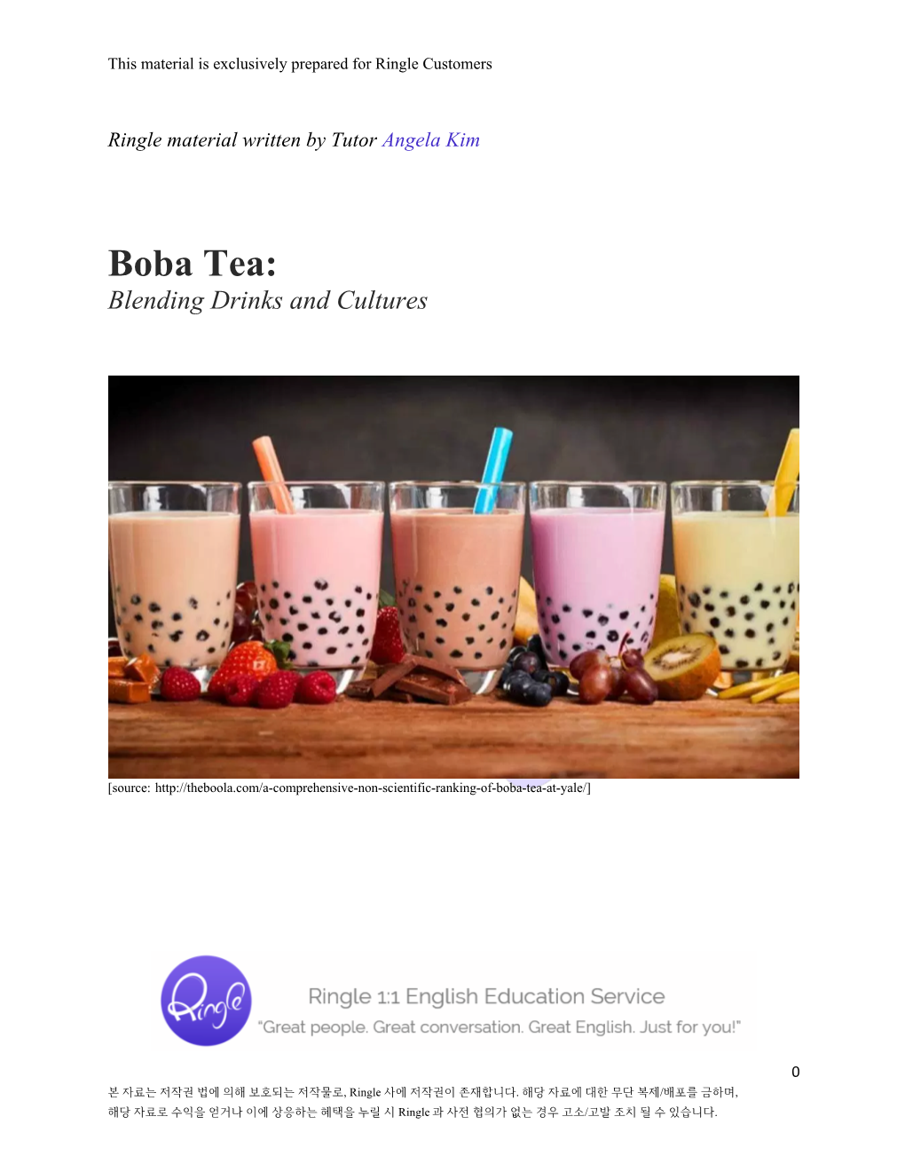 Boba Tea: Blending Drinks and Cultures