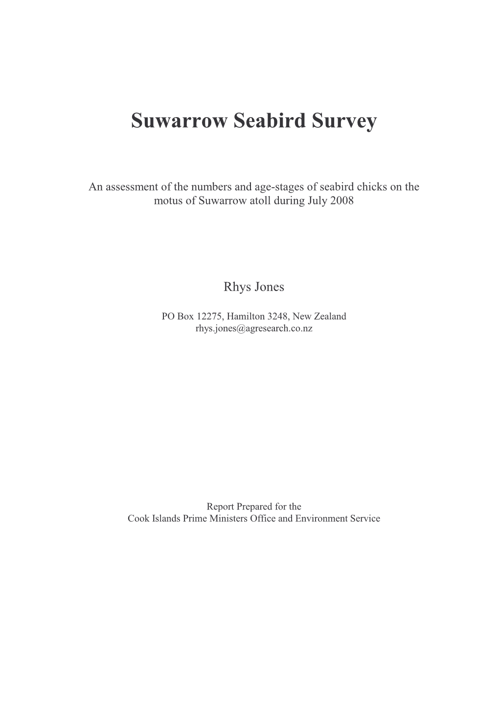 Suwarrow Seabird Survey