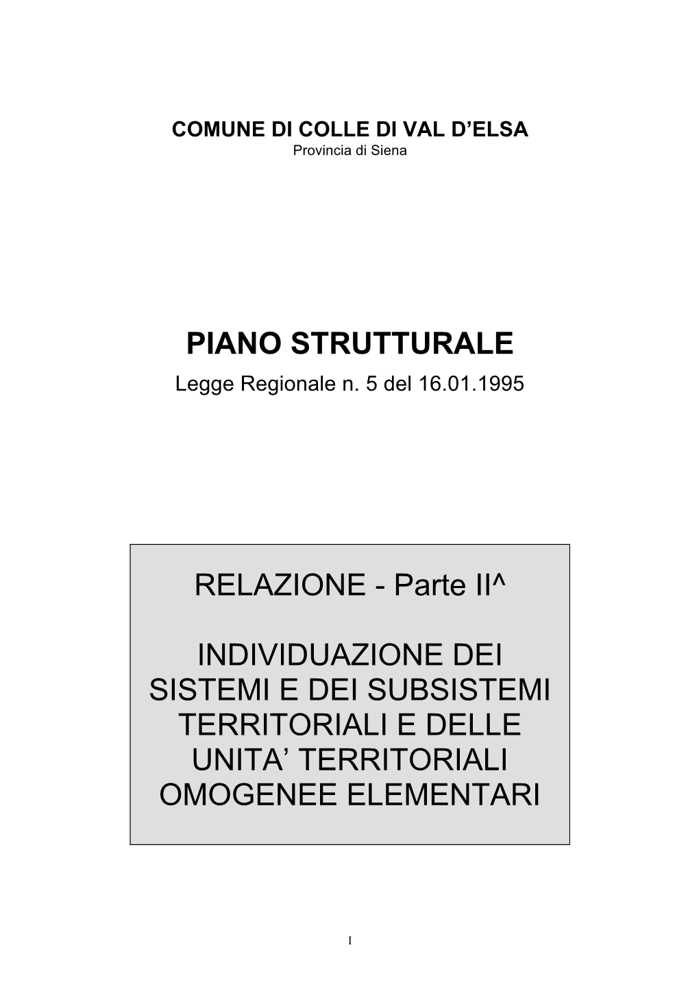 Piano Strutturale