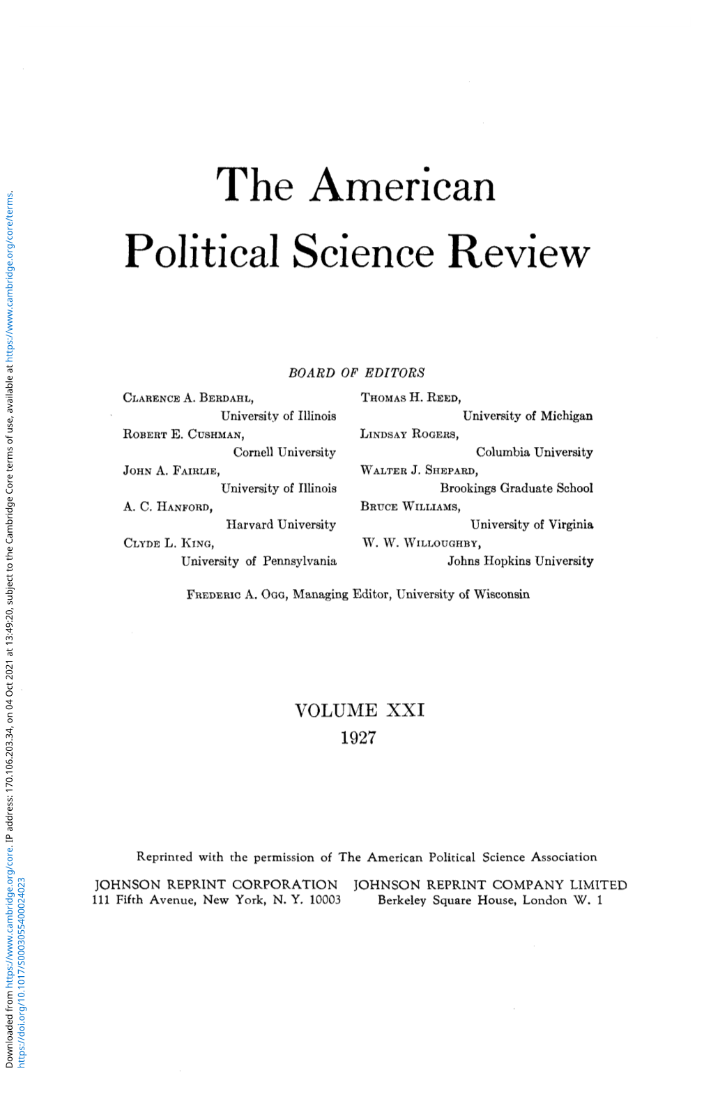 The American Political Science Review