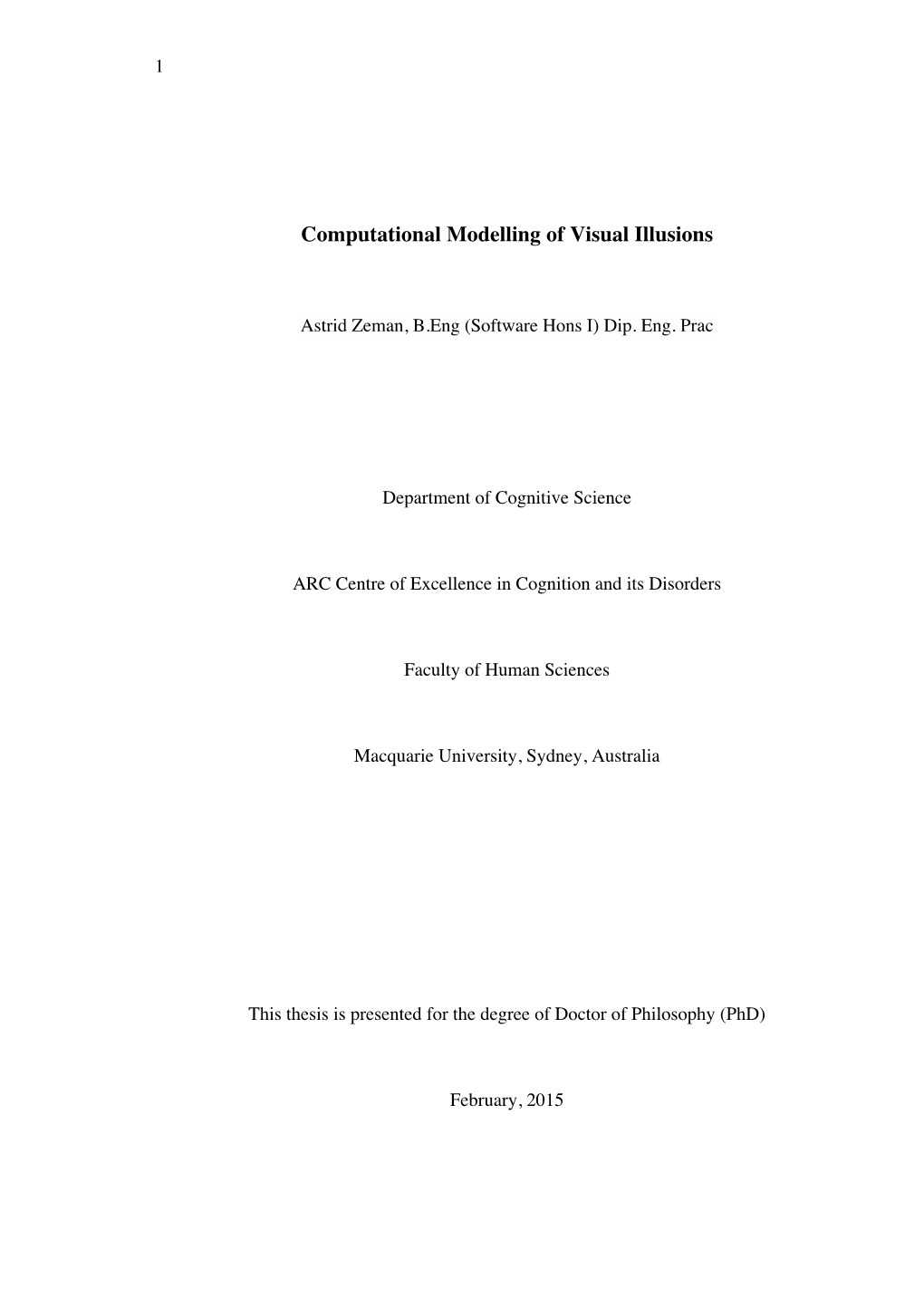 Computational Modelling of Visual Illusions