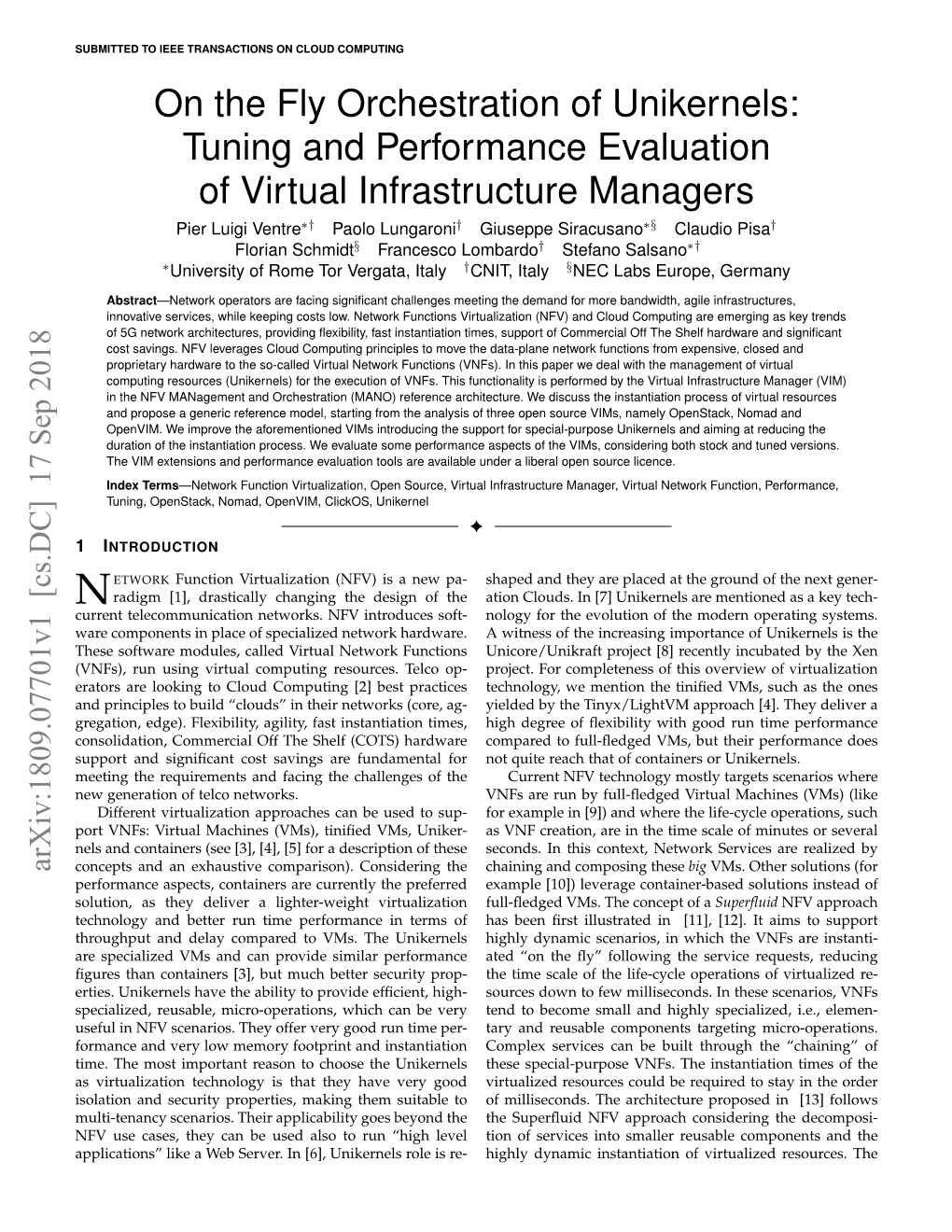 Tuning and Performance Evaluation of Virtual Infrastructure Managers