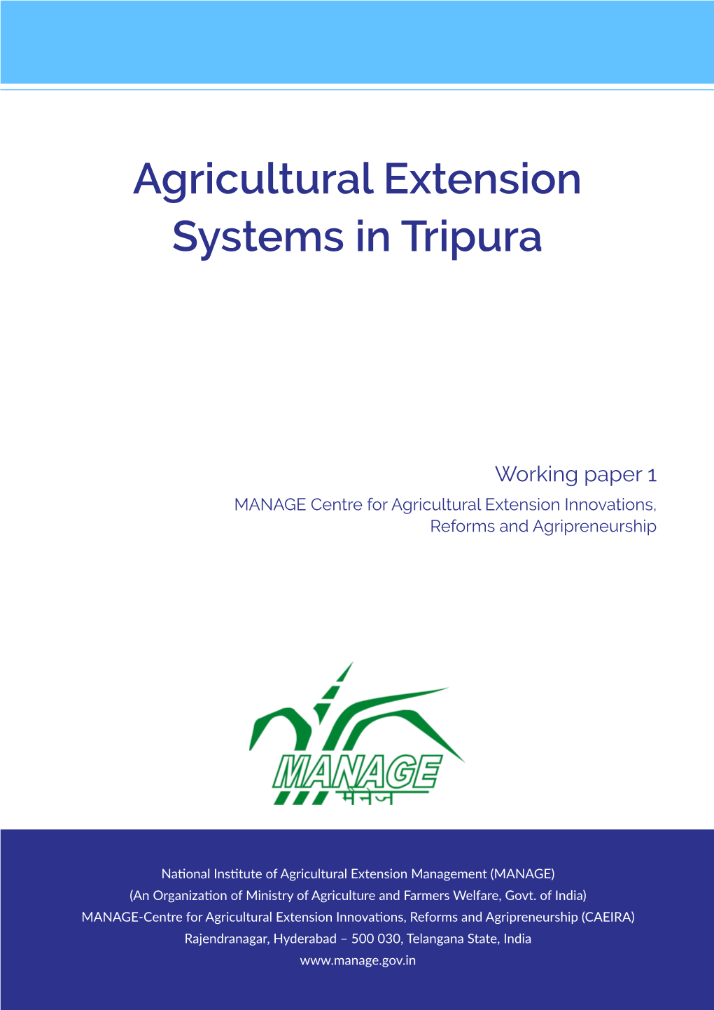 Agricultural Extension Systems in Tripura