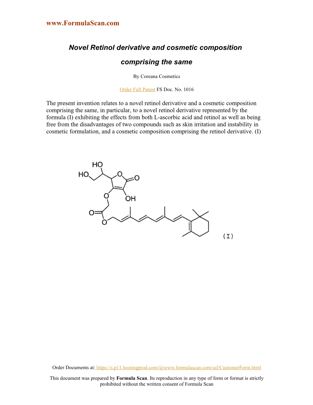 Novel Retinol Derivative and Cosmetic Composition