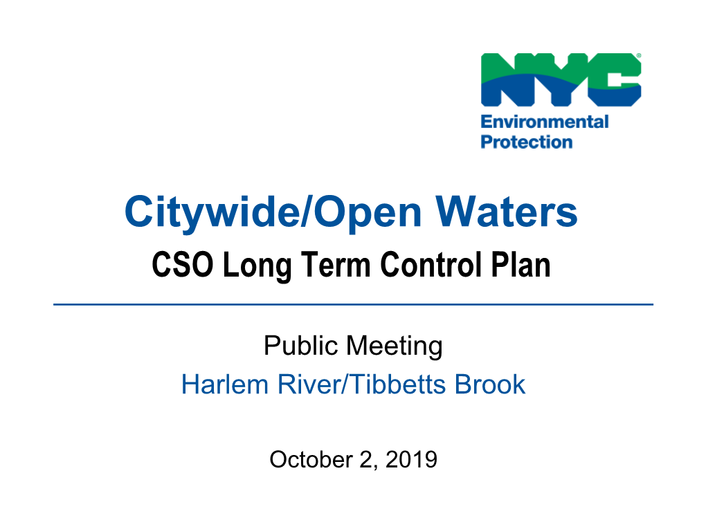 Citywide/Open Waters CSO Long Term Control Plan