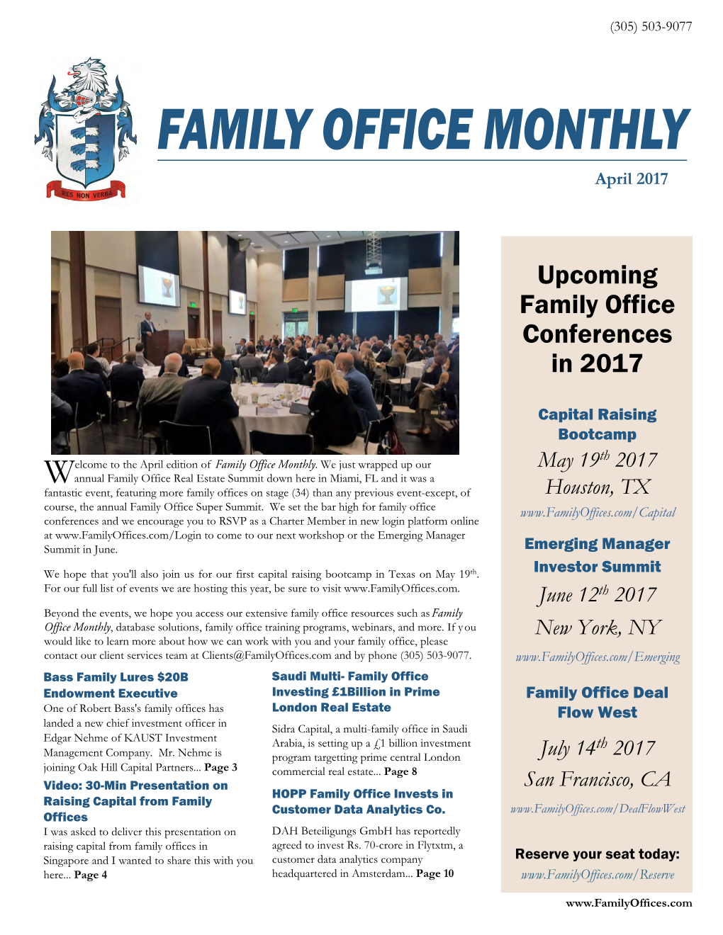 FAMILY OFFICE MONTHLY April 2017
