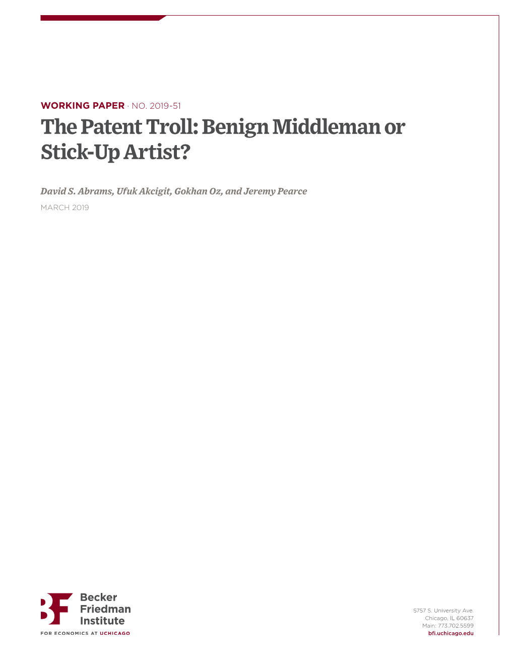 The Patent Troll: Benign Middleman Or Stick-Up Artist?