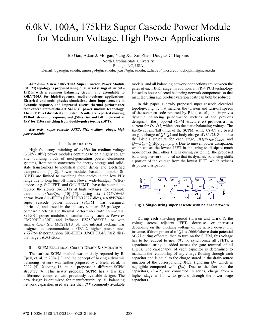 6.0Kv, 100A, 175Khz Super Cascode Power Module for Medium Voltage, High Power Applications