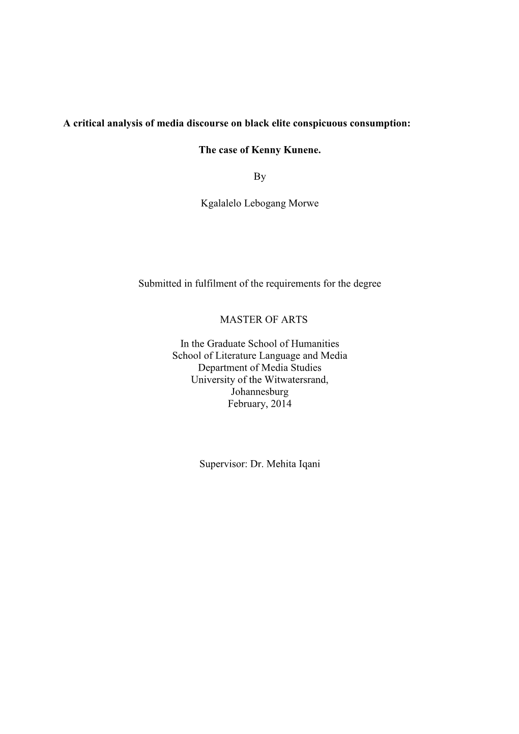 A Critical Analysis of Media Discourse on Black Elite Conspicuous Consumption