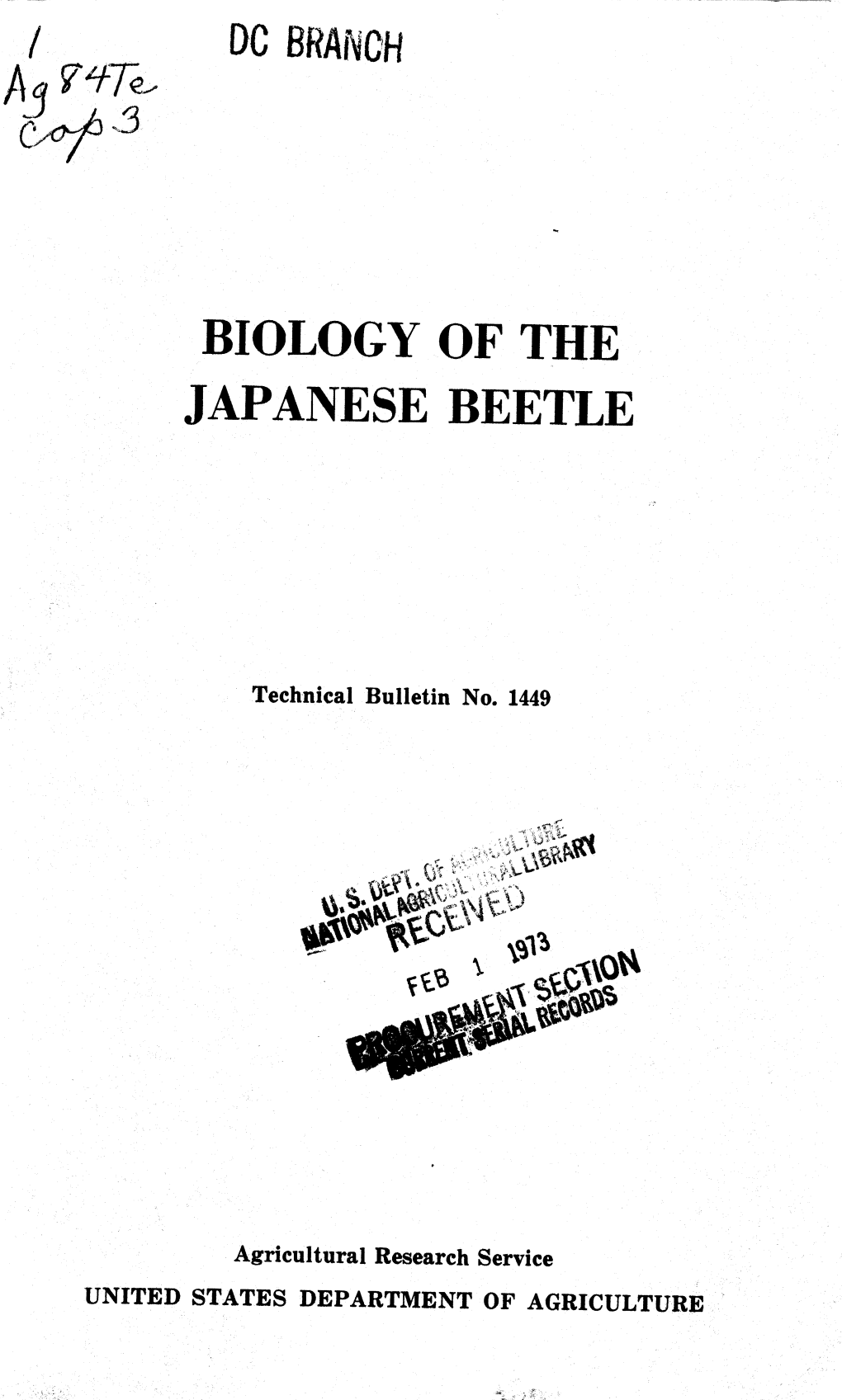 Biology of the Japanese Beetle