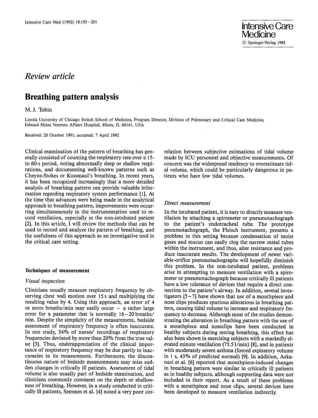 Breathing Pattern Analysis