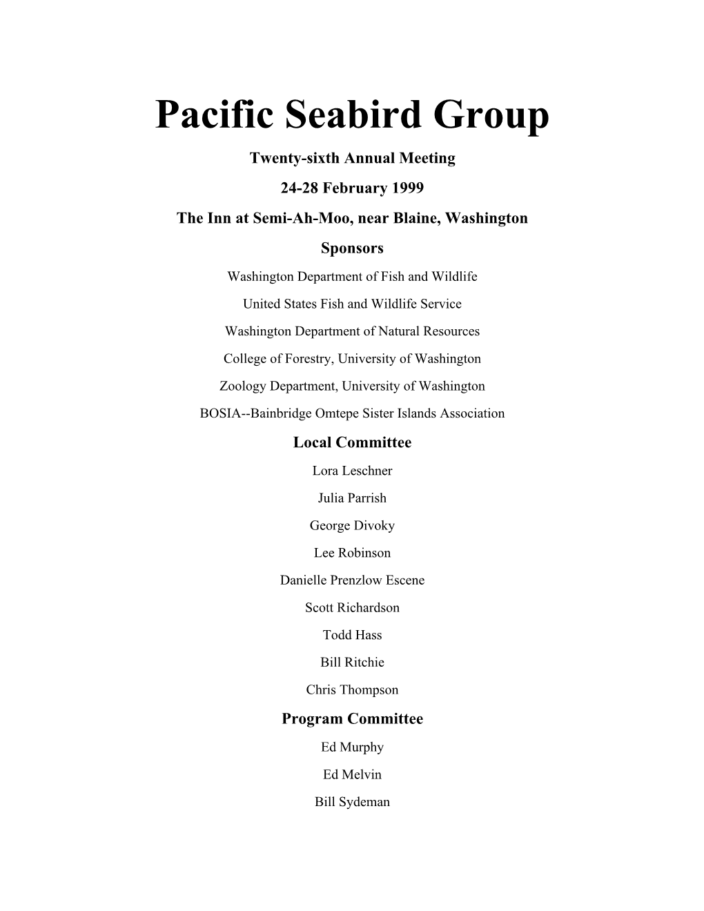 Pacific Seabird Group