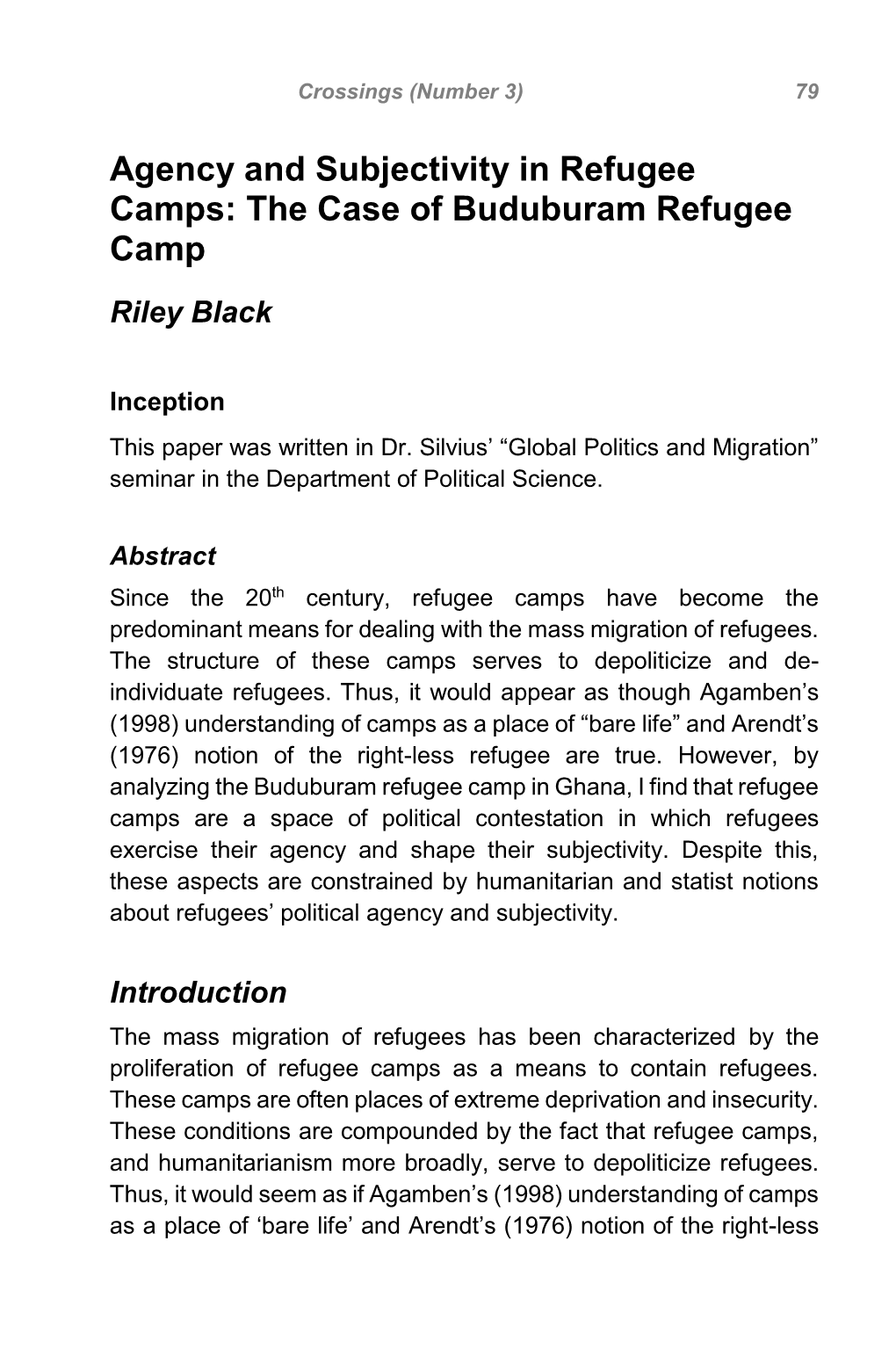 The Case of Buduburam Refugee Camp