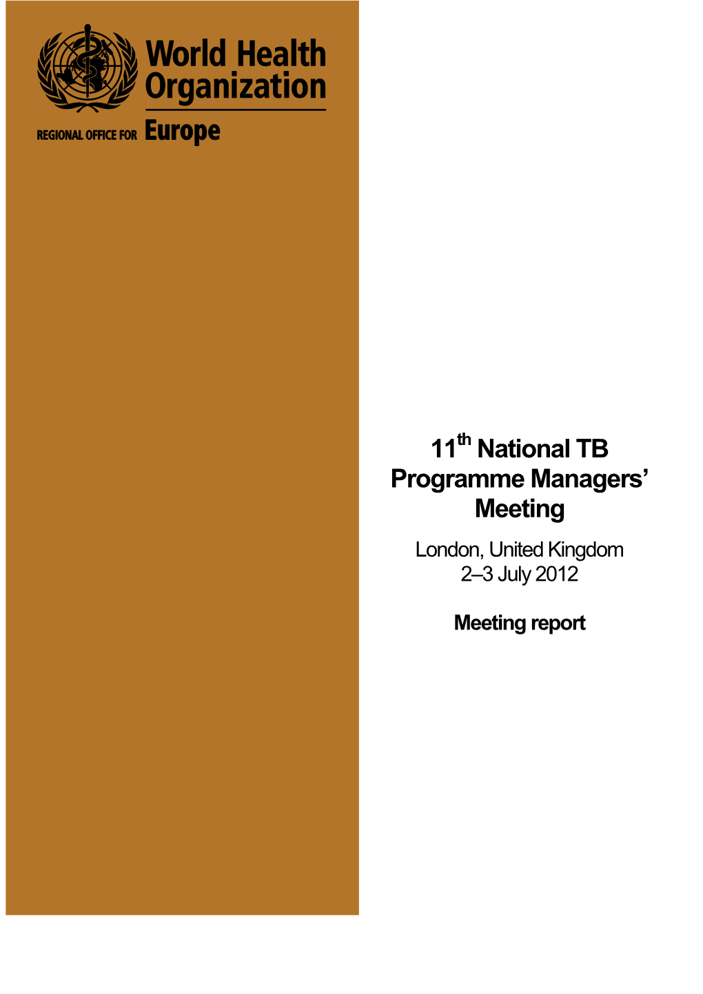 11Th National TB Programme Managers' Meeting