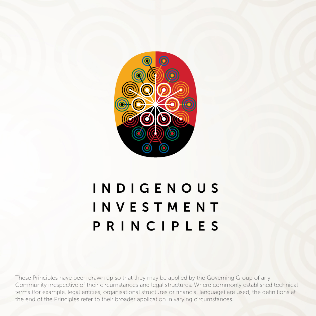 Indigenous Investment P R I N C I P L