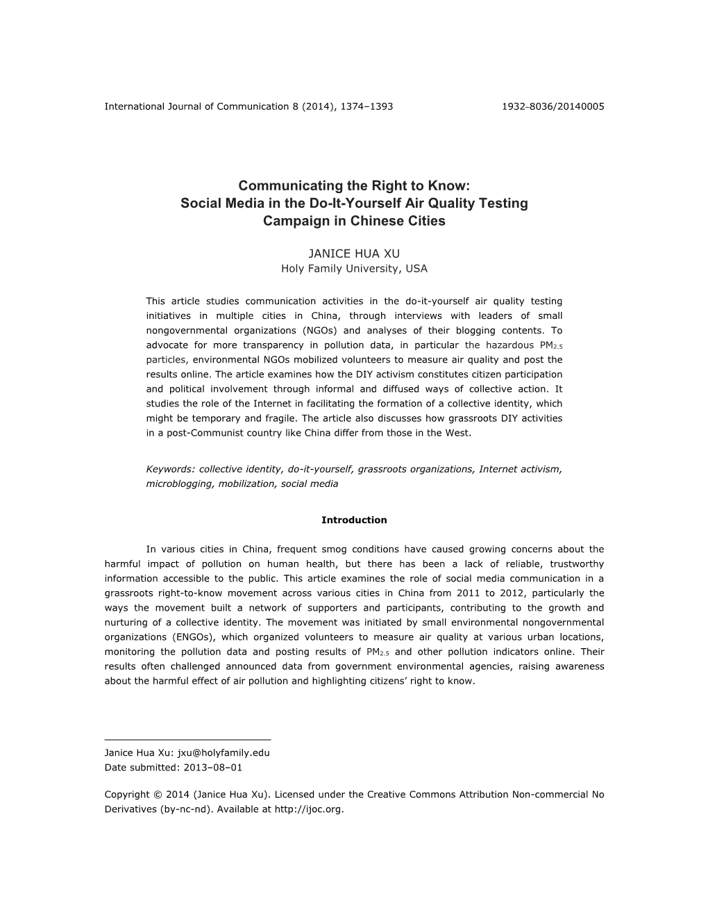 Social Media in the Do-It-Yourself Air Quality Testing Campaign in Chinese Cities