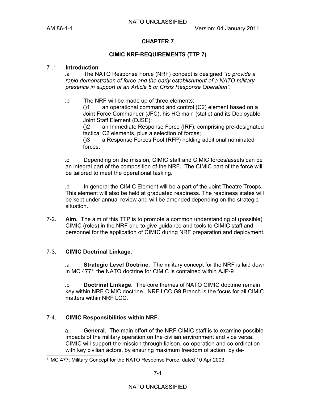 Cimic Nrf-Requirements (Ttp 7)