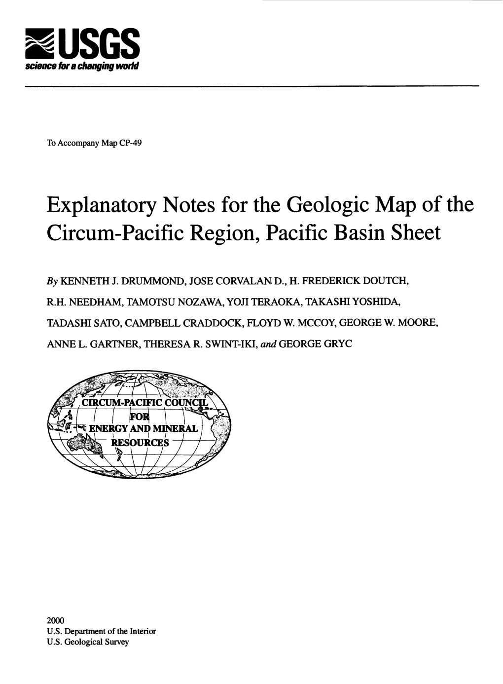 Explanatory Notes for the Geologic Map of the Circum-Pacific Region, Pacific Basin Sheet