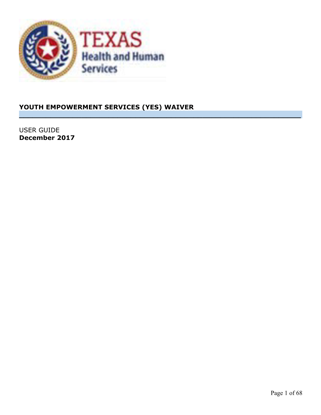 Youth Empowerment Services (Yes) Waiver