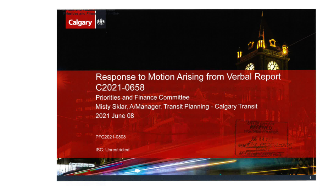Calgary Motion Arising