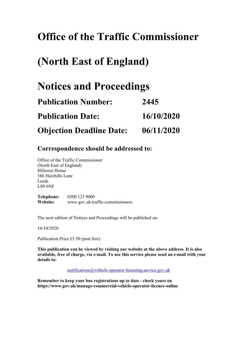 Notices and Proceedings for the North East of England 2445