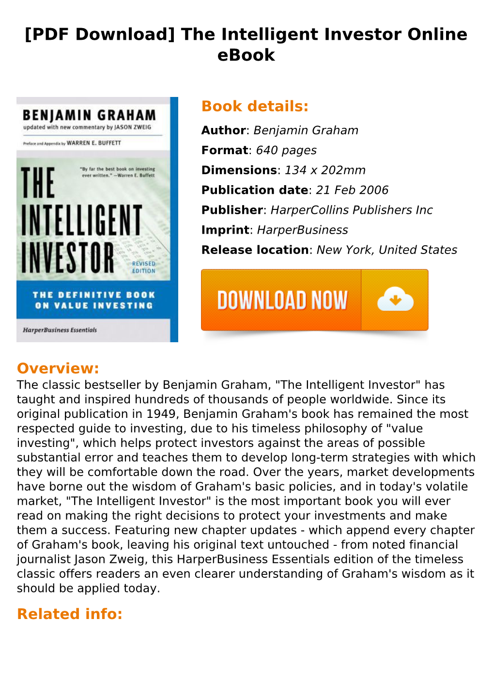 The Intelligent Investor Online Ebook