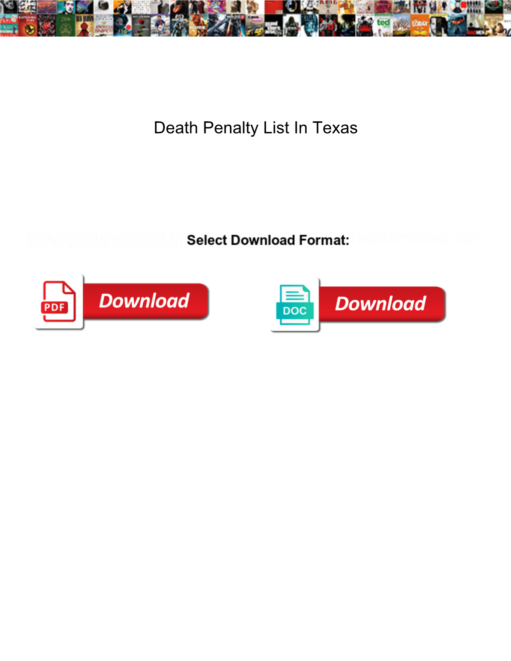 Death Penalty List in Texas