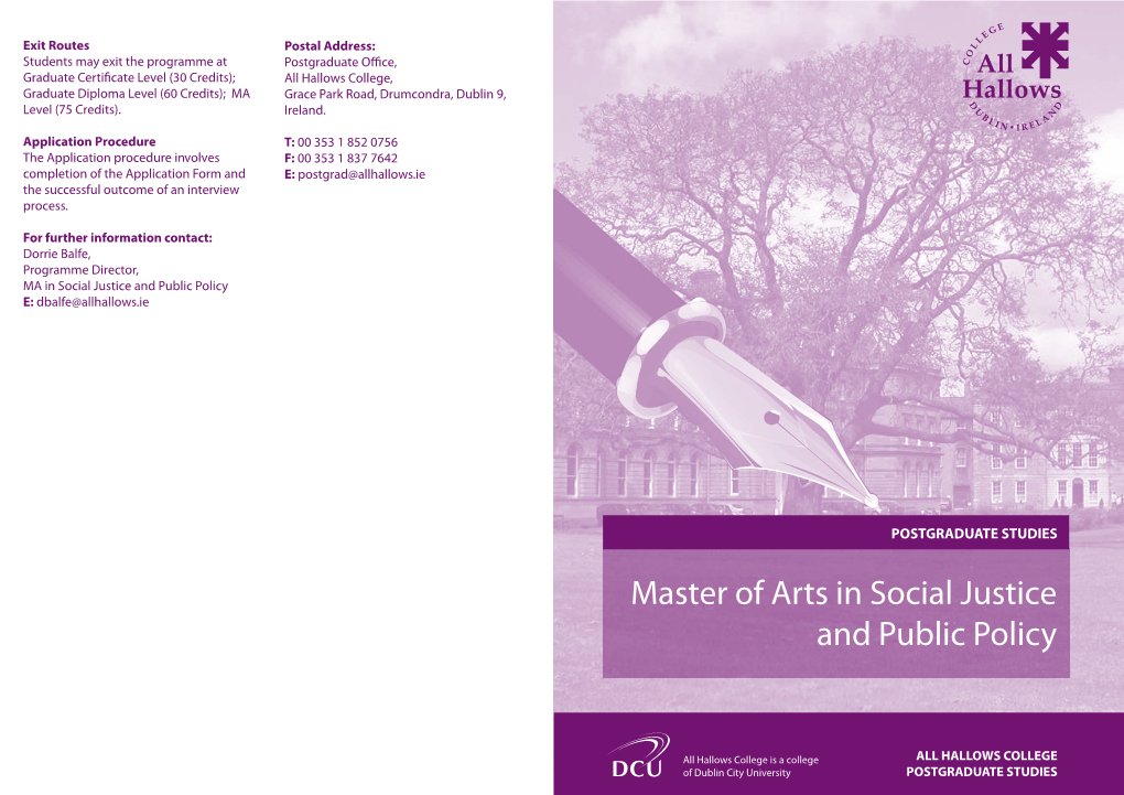 Master of Arts in Social Justice and Public Policy