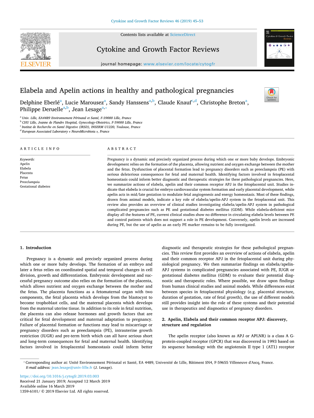 Elabela and Apelin Actions in Healthy and Pathological Pregnancies