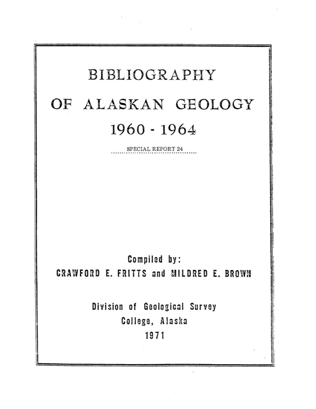 Bibliography of Alaskan Geology