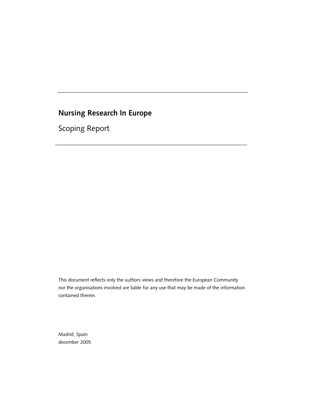 Nursing Research in Europe Scoping Report