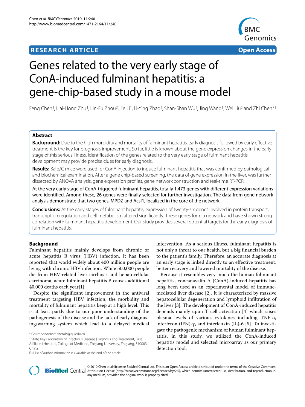 Genes Related to the Very Early Stage of Cona-Induced Fulminant Hepatitis