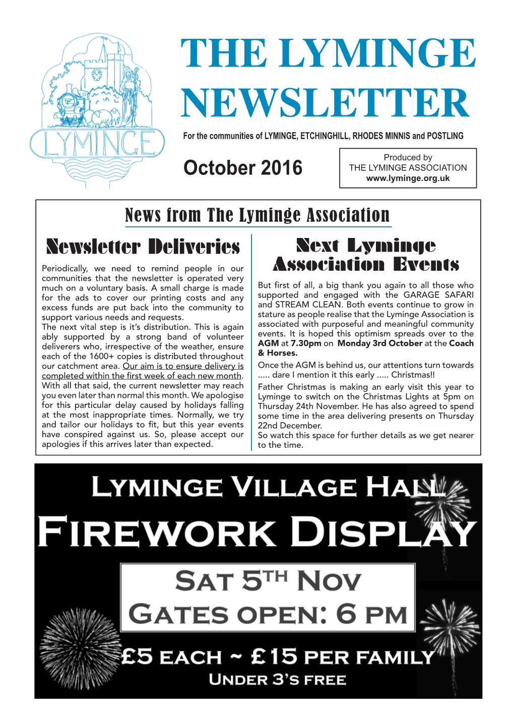 THE LYMINGE NEWSLETTER for the Communities of LYMINGE, ETCHINGHILL, RHODES MINNIS and POSTLING