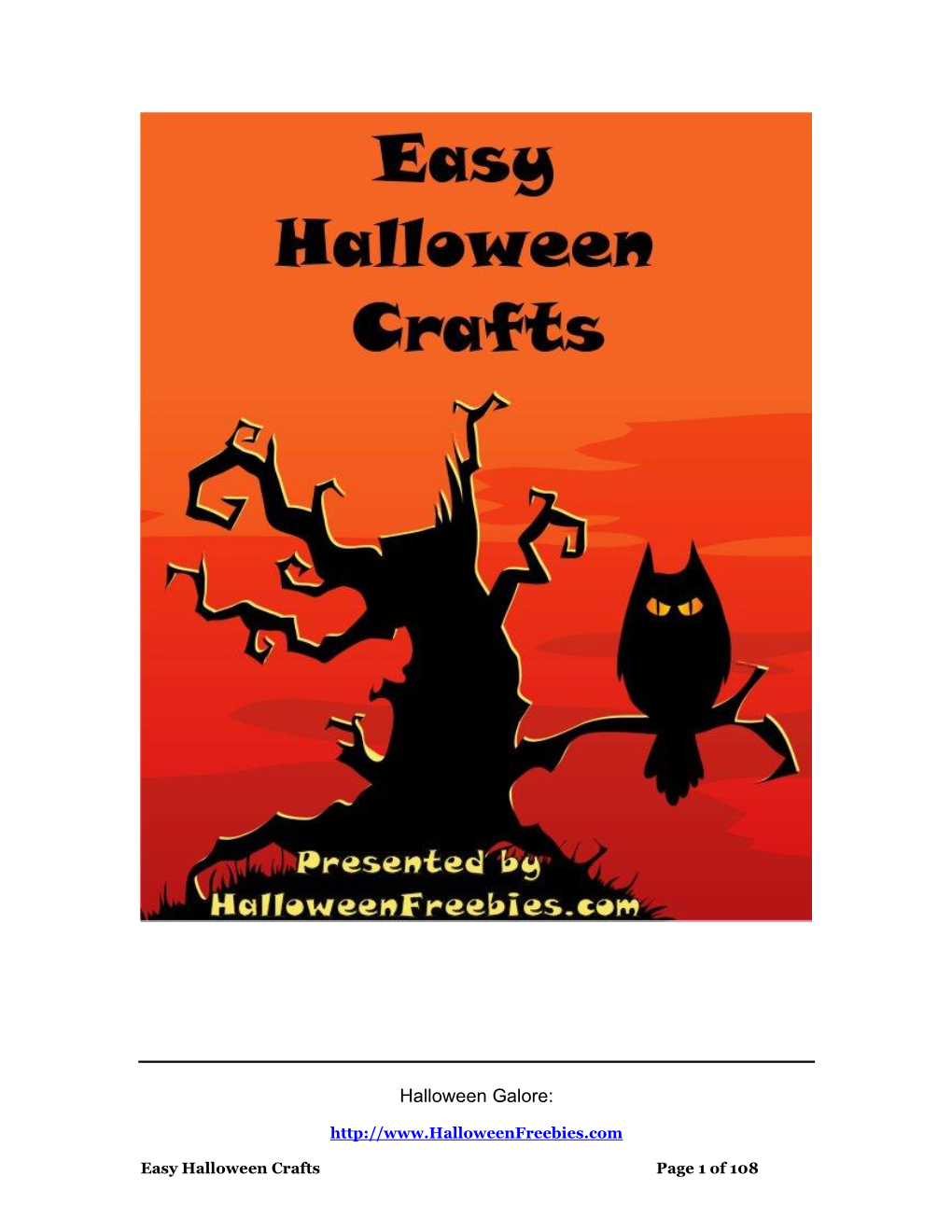Halloween Crafts Page 1 of 108 TABLE of CONTENTS