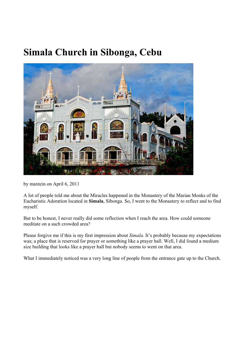 Simala Church in Sibonga, Cebu