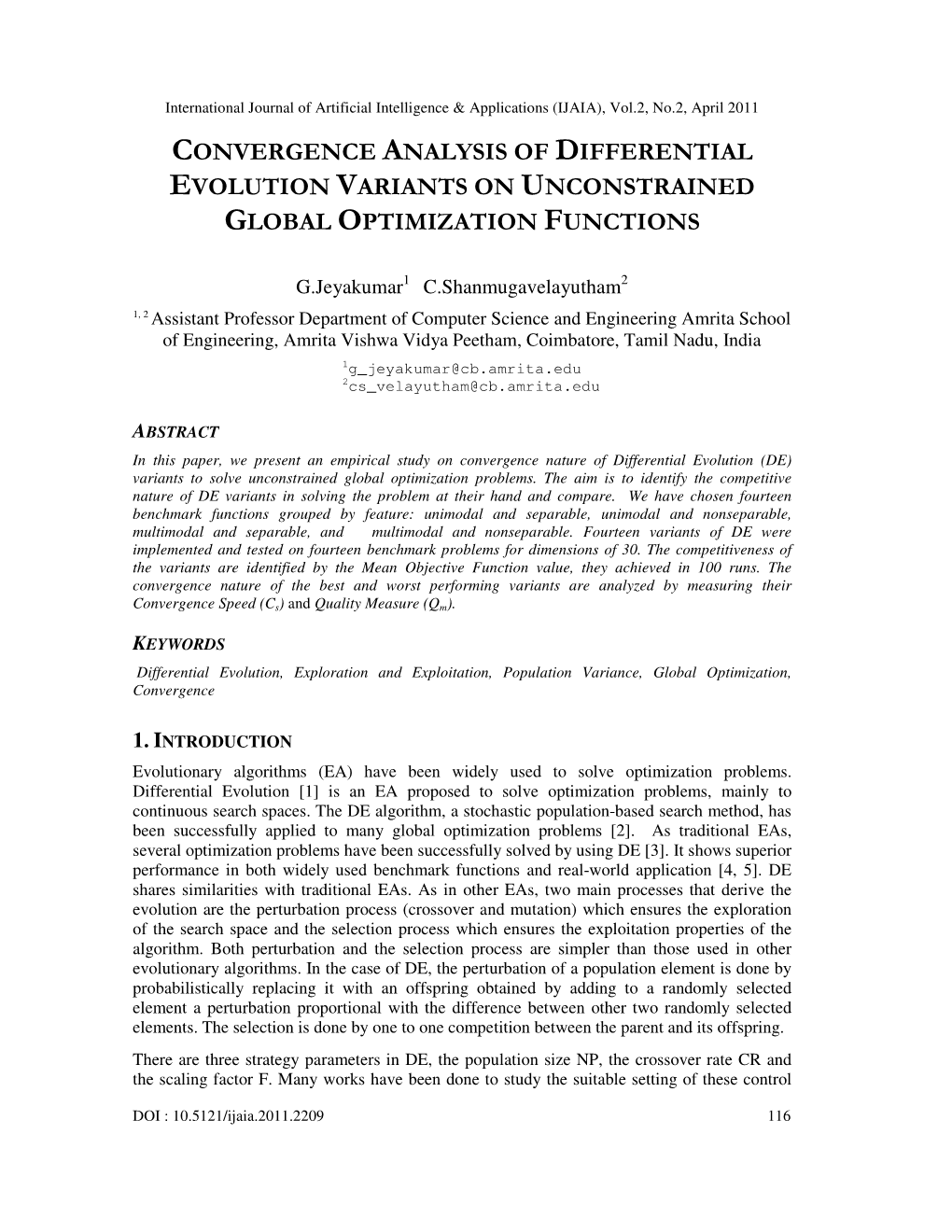 Convergence Analysis of Differential Evolution Variants on Unconstrained Global Optimization Functions