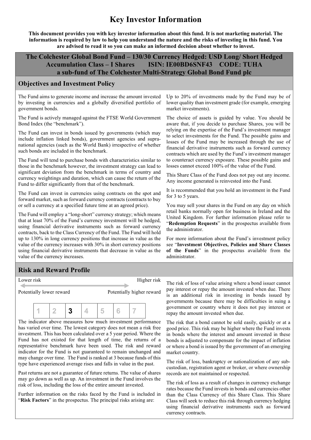 Key Investor Information