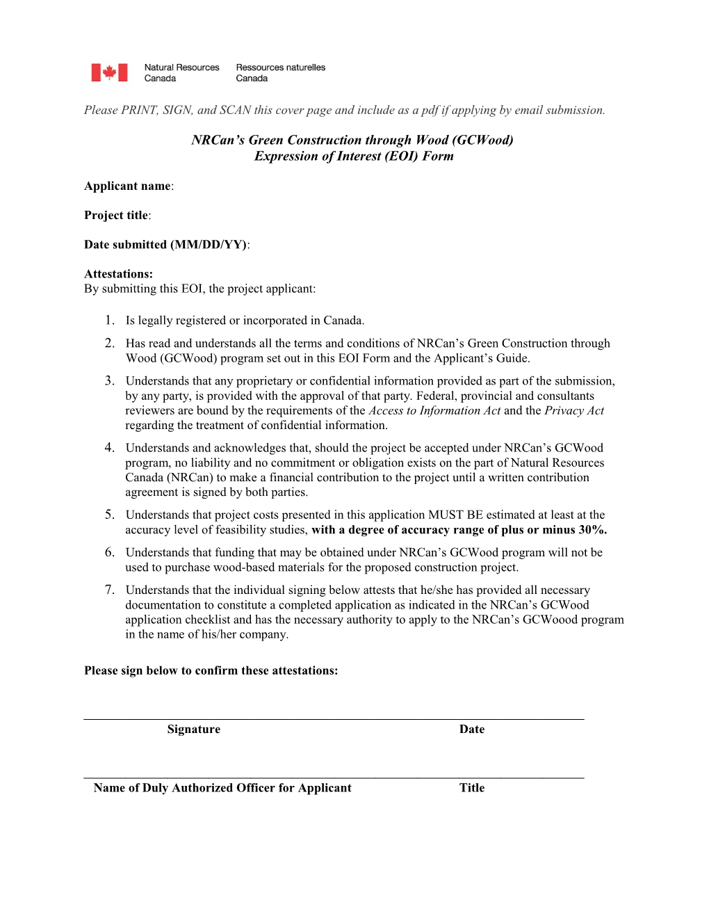 Appendix 2: Application Form and Instructions